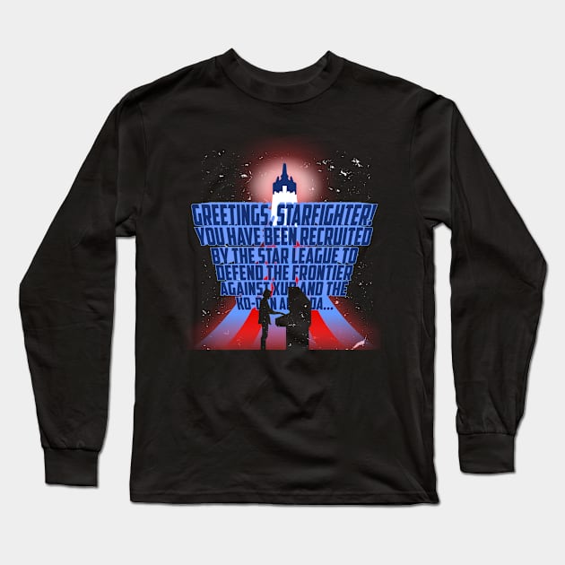 Greetings Starfighter grunge style Long Sleeve T-Shirt by creator pintar